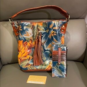 Patricia Nash Marigold Harvest Floral Leather Bucket Bag